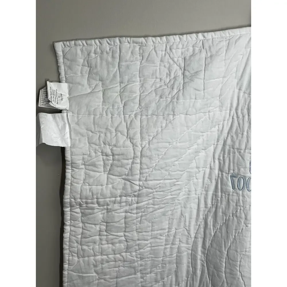 Lillian Vernon Noah's Ark ABC Cotton Crib Baby Quilt White Personalized Monogram
